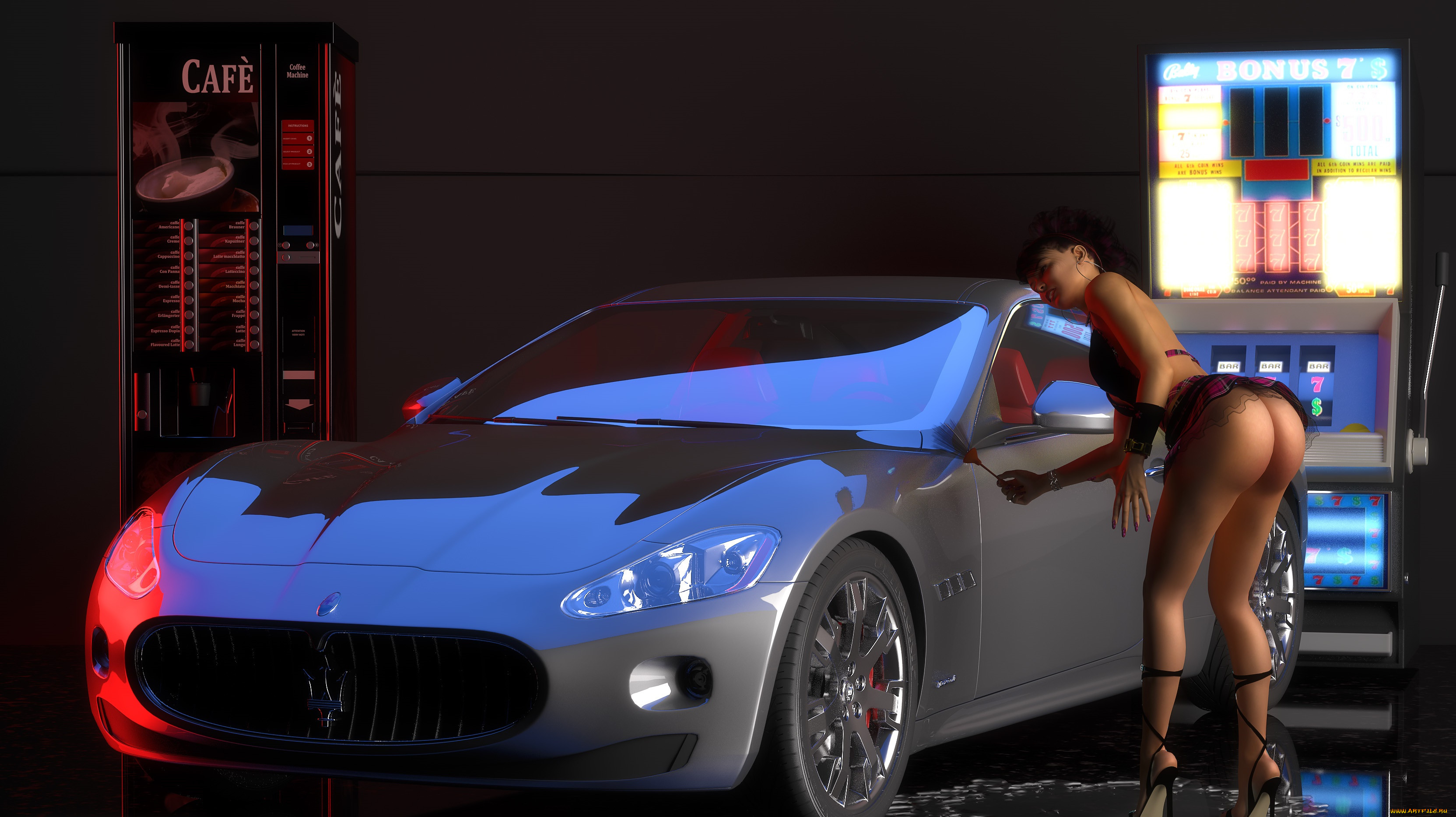 , 3d car&girl, , , , 